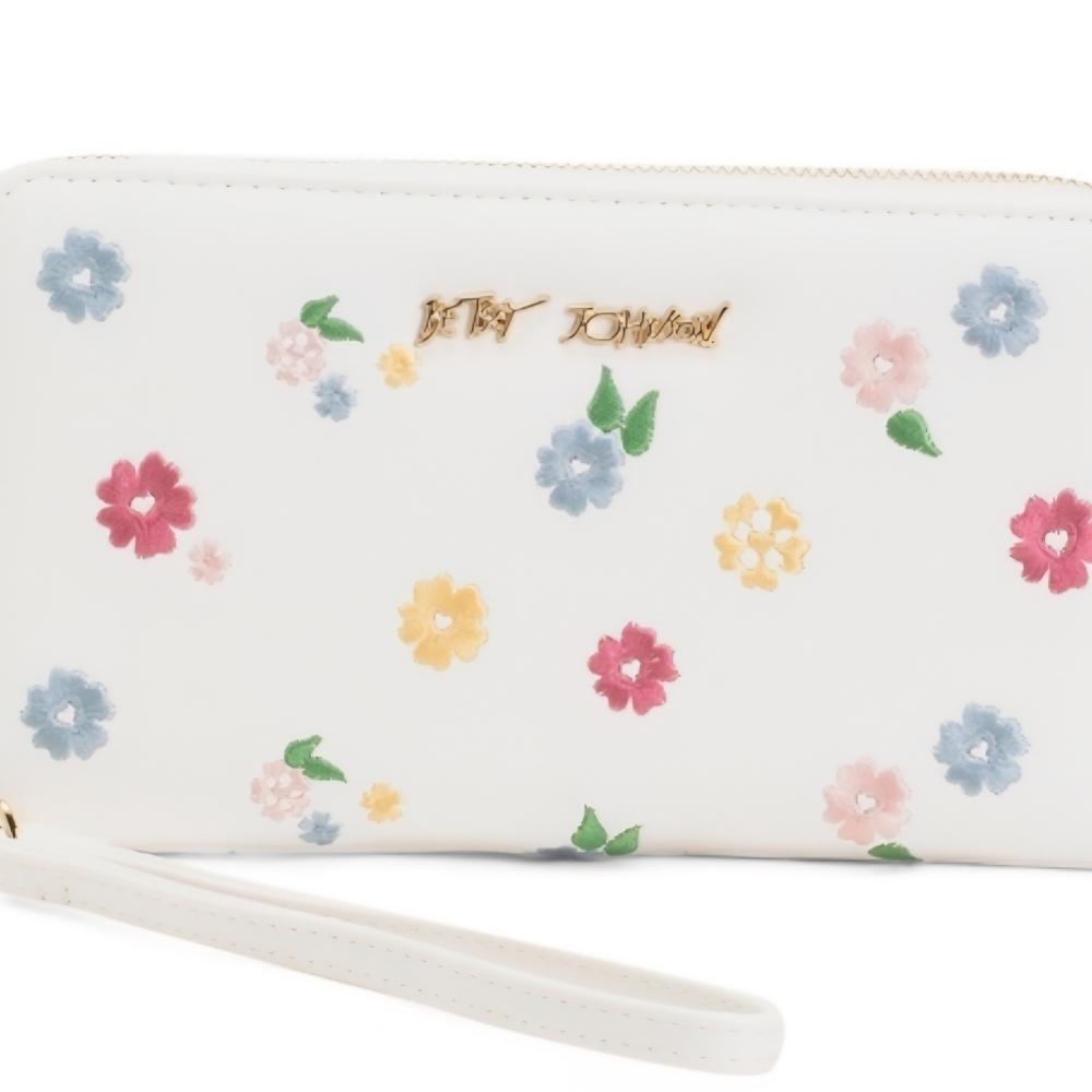 Betsey Johnson White Floral Clutch Nwt - Picture 2 of 4
